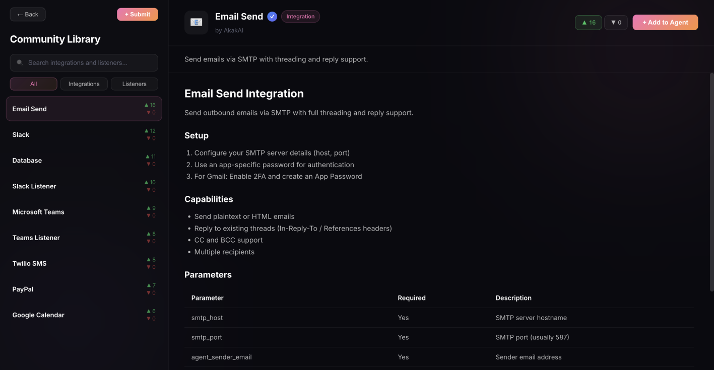 Aegent Community Integration Library