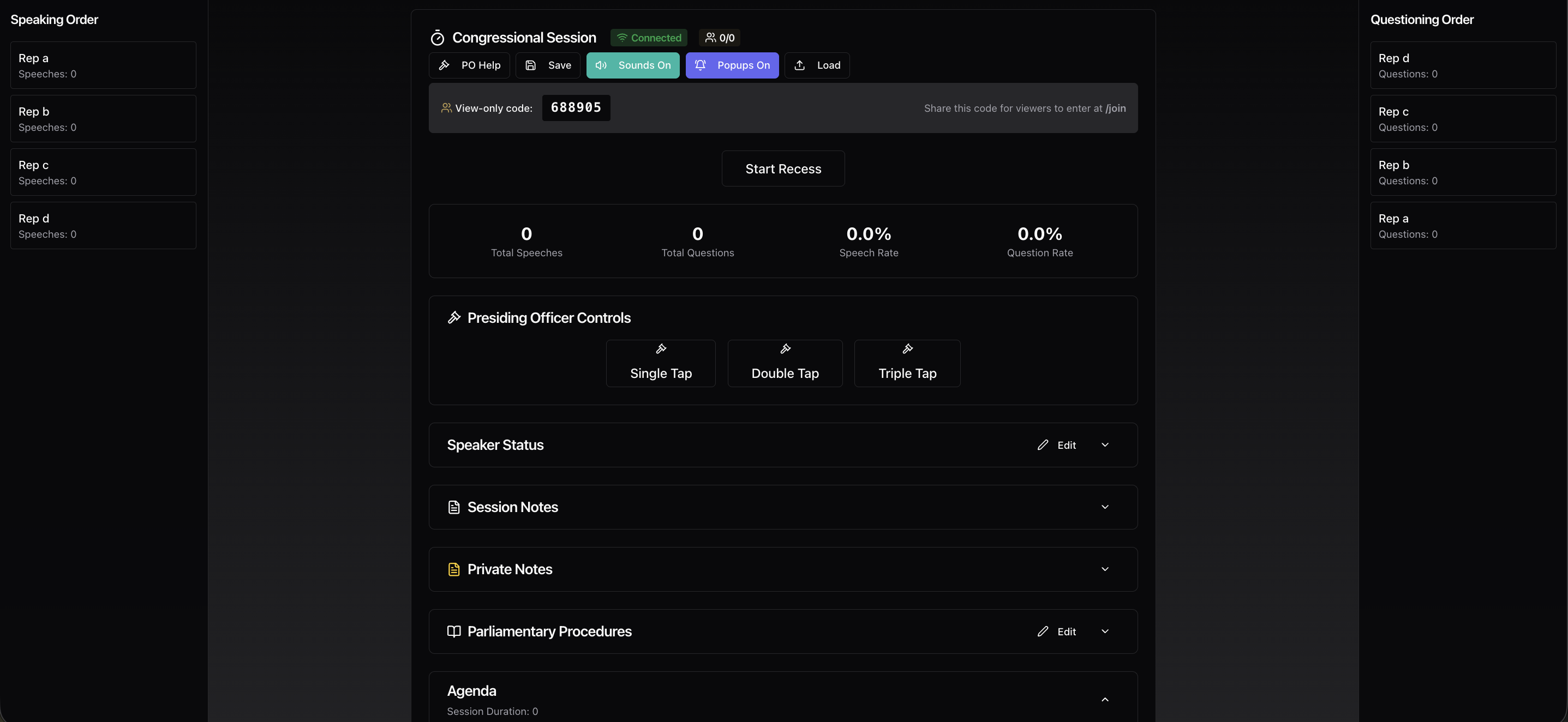 Congress PO Session Management