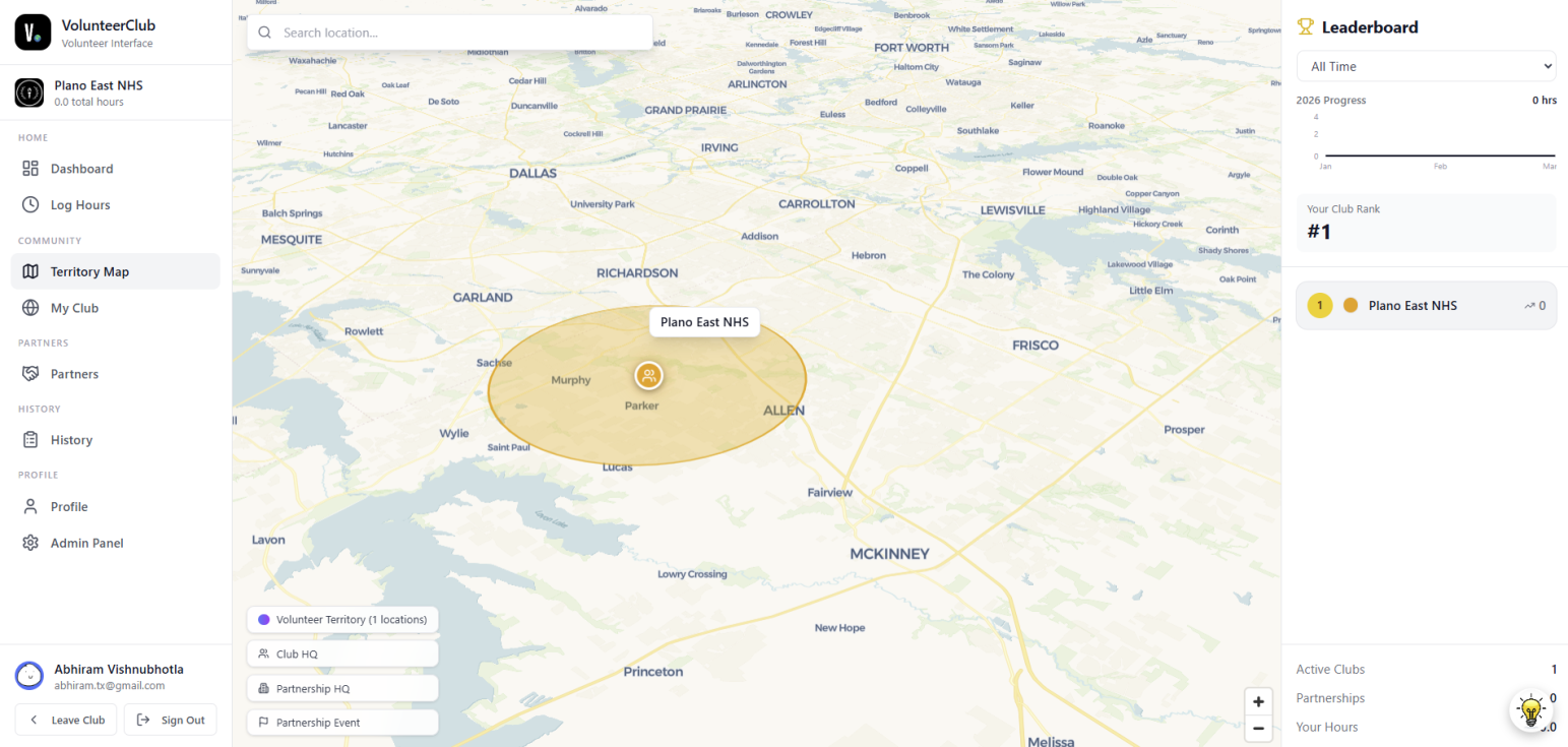 Volunteerio Territory Map